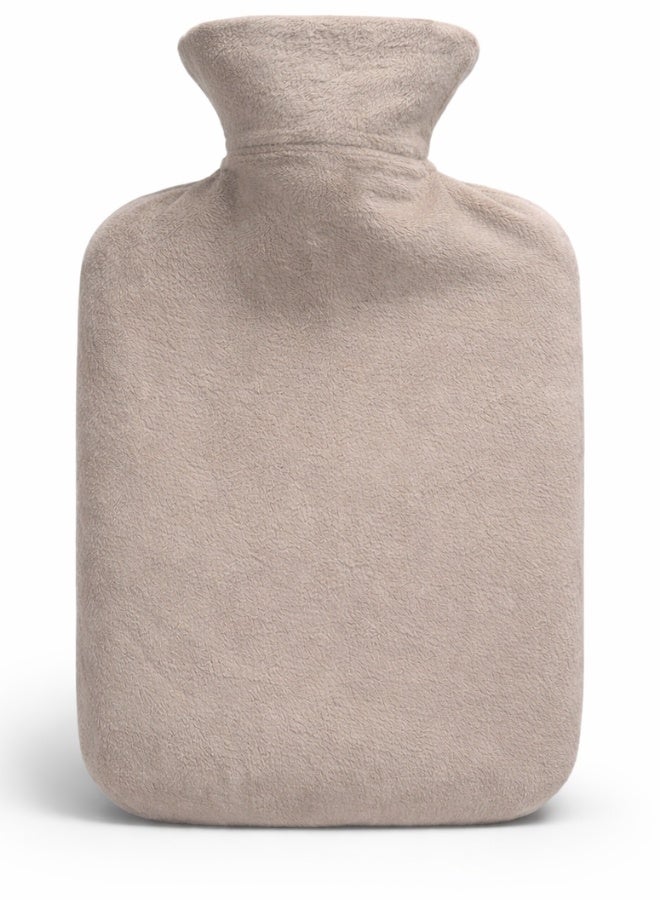 Plush Hot Water Bottle with Soft Cover – Leak-Proof Reusable Heat Therapy Bottle for Pain Relief, Cramps, Muscle Relaxation, Warmth & Cozy Comfort for Kids & Adults (Brown) - Image 2